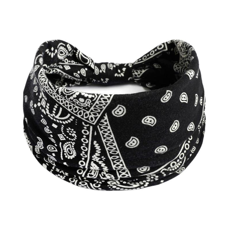 Paisley Boho Headbands For Women Girls Stretch Wide Hair Band