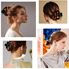 6pcs Flower Rectangle Hair Claw Nonslip Ponytail Holder