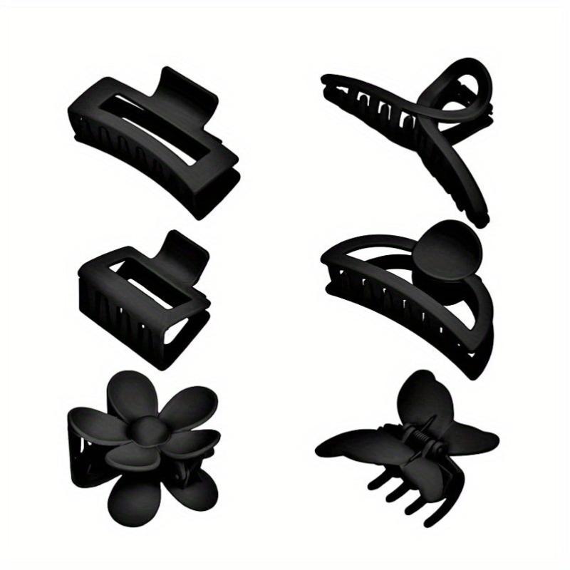 6pcs Flower Rectangle Hair Claw Nonslip Ponytail Holder