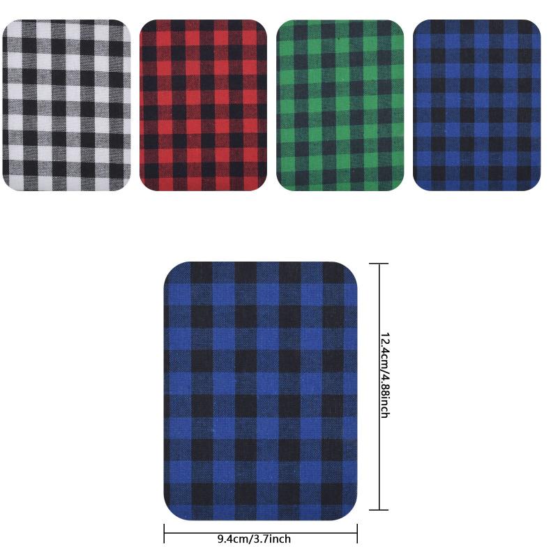 20Pcs Embroidered Plaid Iron On Patches for Clothing Bag Shoe Jacket