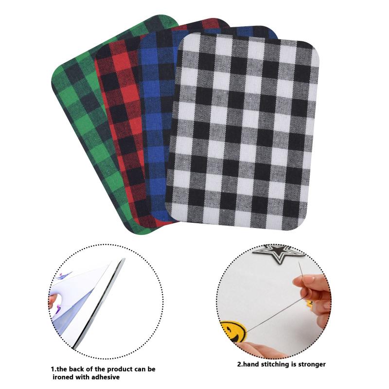 20Pcs Embroidered Plaid Iron On Patches for Clothing Bag Shoe Jacket
