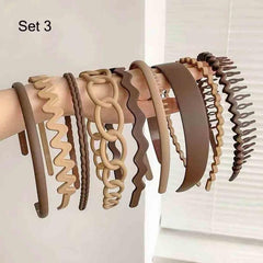 8pcs Solid Headband Teethed Head Hoop Women's Hair Accessories