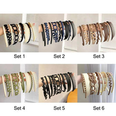 8pcs Solid Headband Teethed Head Hoop Women's Hair Accessories