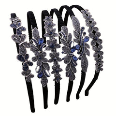 Vintage Dark Rhinestone Headband for Women