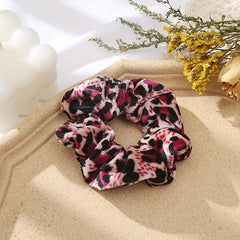 6pcs Leopard Print Hair Tie Large Scrunchie Hair Ring Velvet Leopard Pattern