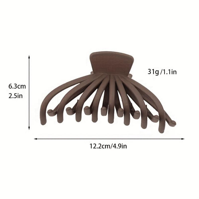 4pcs Solid Octopus Hair Claw Large Nonslip Ponytail Holder Hair Clip