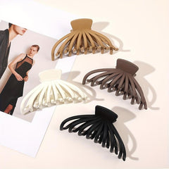 4pcs Solid Octopus Hair Claw Large Nonslip Ponytail Holder Hair Clip