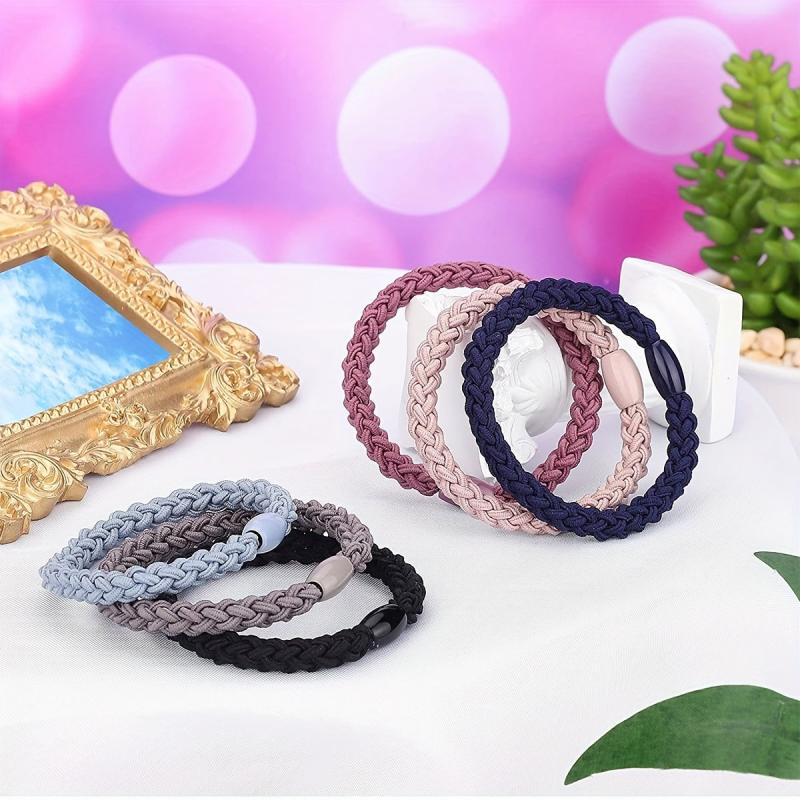 12PCS Braided Hair Tie Elastic Ponytail Holder Hair Accessories Women