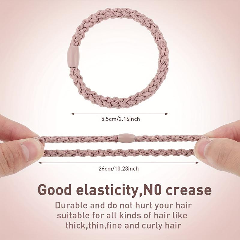 12PCS Braided Hair Tie Elastic Ponytail Holder Hair Accessories Women
