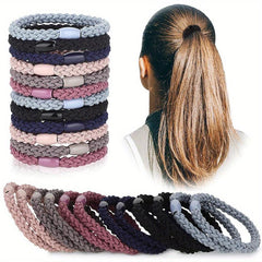 12PCS Braided Hair Tie Elastic Ponytail Holder Hair Accessories Women