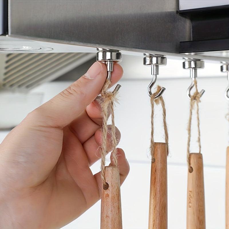 10pcs Strong Magnetic Hooks Heavy Duty Neodymium Magnets Ceiling Hooks
