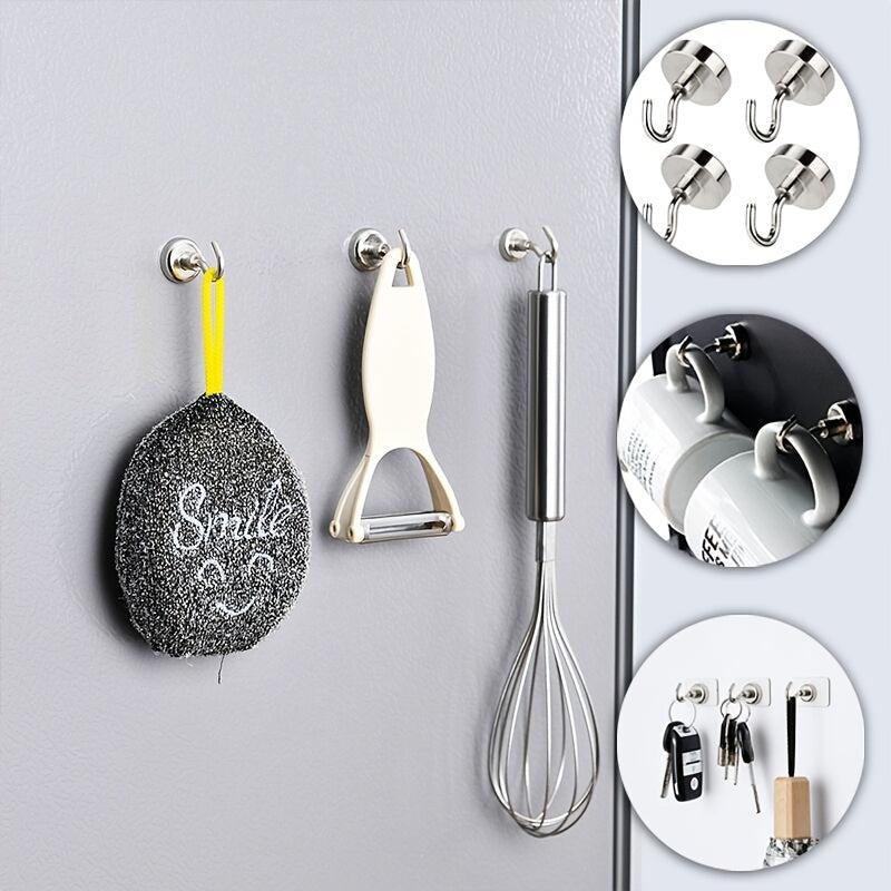10pcs Strong Magnetic Hooks Heavy Duty Neodymium Magnets Ceiling Hooks