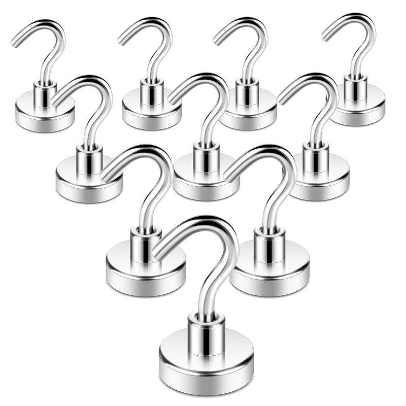 10pcs Strong Magnetic Hooks Heavy Duty Neodymium Magnets Ceiling Hooks