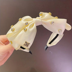 Rhinestone Bow Silk Headband Hair Accessories
