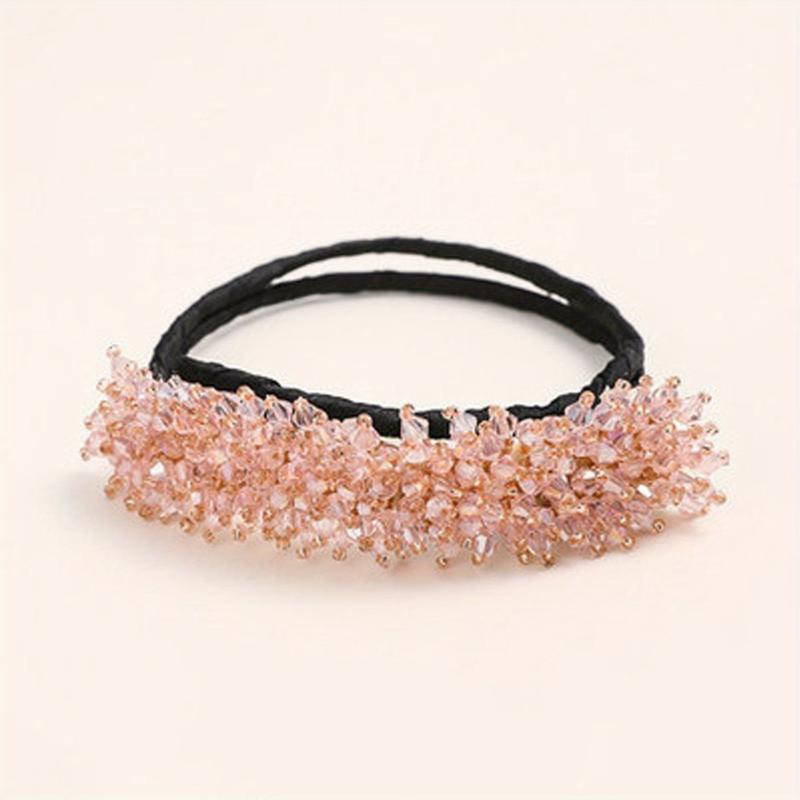 Rhinestone Bun Maker Hair Styler Jewelry Hair Styling Tool Ponytail Holder