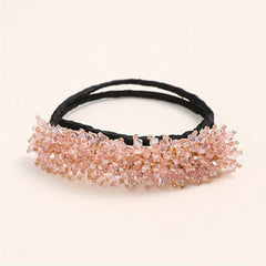 Rhinestone Bun Maker Hair Styler Jewelry Hair Styling Tool Ponytail Holder