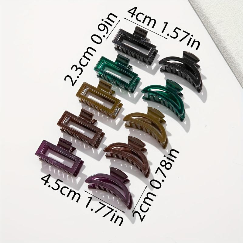 10PCS Transparent Square Hair Claw Non-slip Hair Accessory