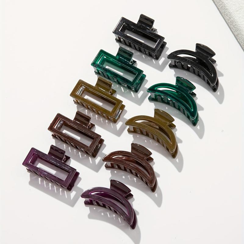 10PCS Transparent Square Hair Claw Non-slip Hair Accessory