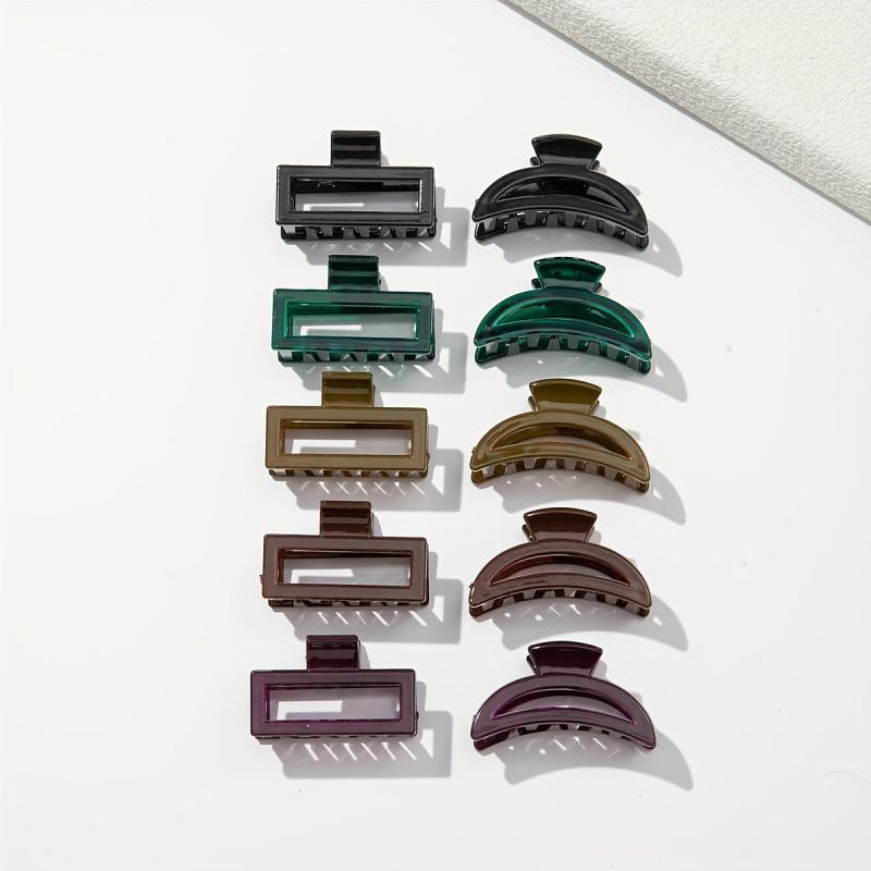 10PCS Transparent Square Hair Claw Non-slip Hair Accessory