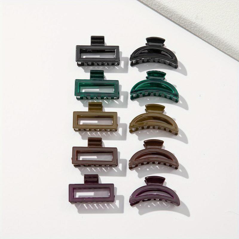 10PCS Transparent Square Hair Claw Non-slip Hair Accessory