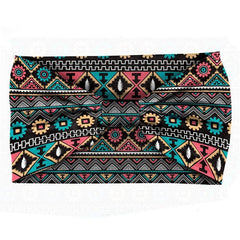 Boho Geometric Pattern Headband Turban Elastic Knotted Hair Band for Women