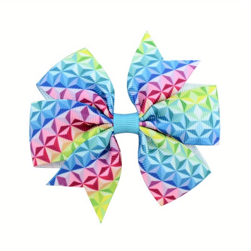 LGBT Rainbow Bowknot Hair Clip Pride Month Printed Stripe Bow Hair Accessory
