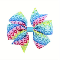 LGBT Rainbow Bowknot Hair Clip Pride Month Printed Stripe Bow Hair Accessory