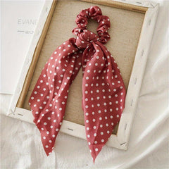 Polka Dot Bow Hair Tie Scrunchies Ponytail Holder Women