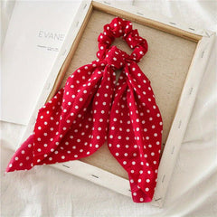 Polka Dot Bow Hair Tie Scrunchies Ponytail Holder Women