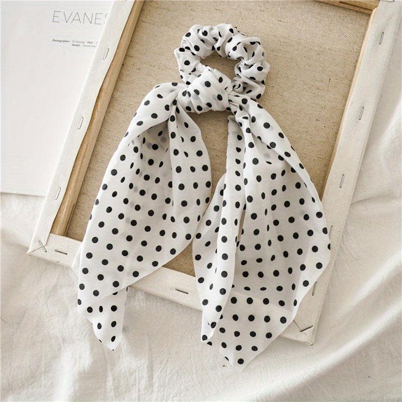 Polka Dot Bow Hair Tie Scrunchies Ponytail Holder Women