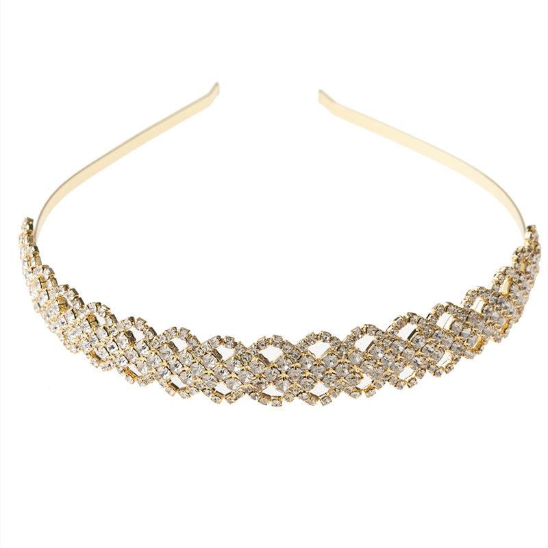 Rose Golden Flower Girl Headband Wedding Headpiece For Girls Princess