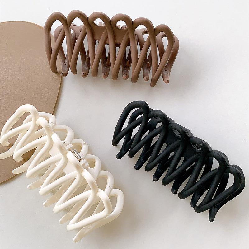 3pcs Frosted Big Hair Claw Clips for Women