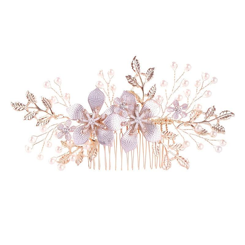Pearl & Floral Bridal Hair Clip - Wedding Hair