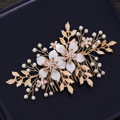 Pearl & Floral Bridal Hair Clip - Wedding Hair