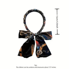 Vintage Long Ribbon Headband Satin Silk Hairband
