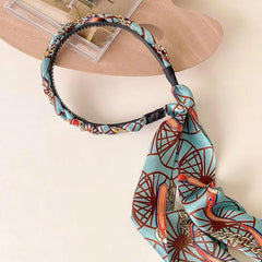 Vintage Long Ribbon Headband Satin Silk Hairband