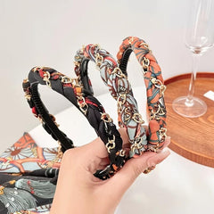 Vintage Long Ribbon Headband Satin Silk Hairband