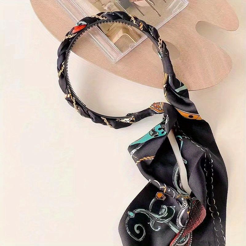 Vintage Long Ribbon Headband Satin Silk Hairband
