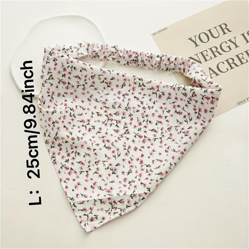 Floral Fabric Bandana Stretchy Triangle Towel Head Scarf Hair Accessory