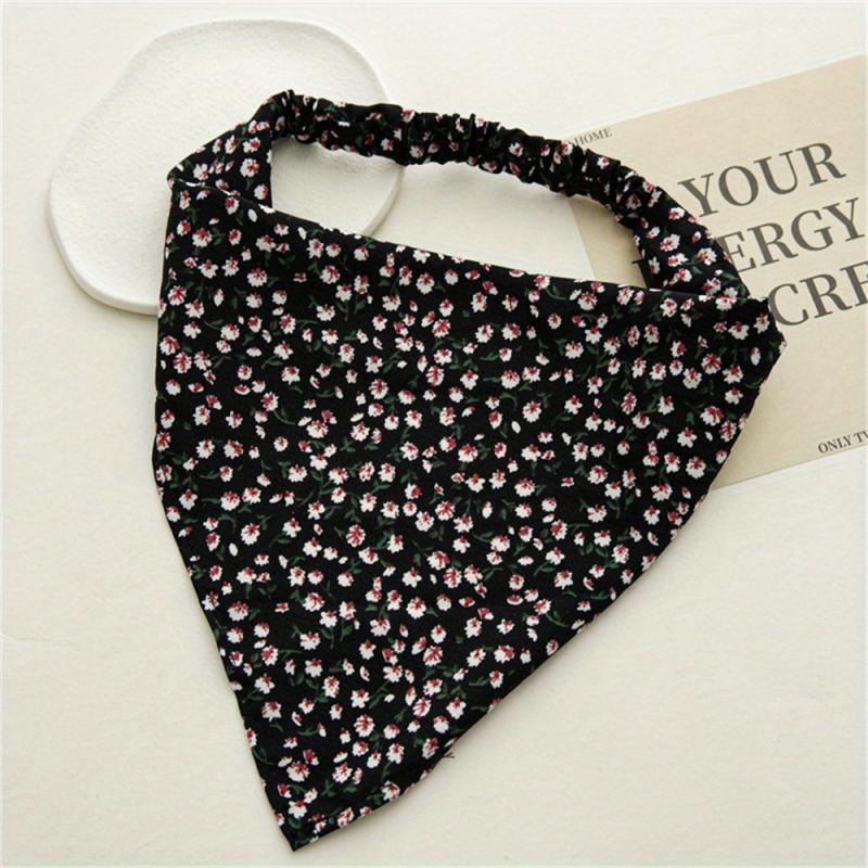 Floral Fabric Bandana Stretchy Triangle Towel Head Scarf Hair Accessory