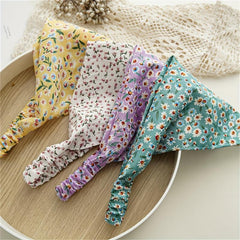 Floral Fabric Bandana Stretchy Triangle Towel Head Scarf Hair Accessory