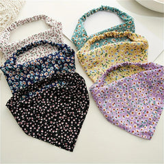 Floral Fabric Bandana Stretchy Triangle Towel Head Scarf Hair Accessory