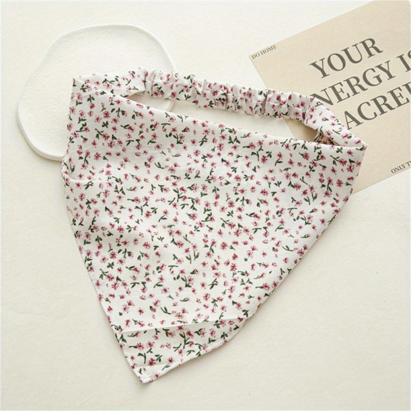 Floral Fabric Bandana Stretchy Triangle Towel Head Scarf Hair Accessory