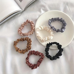 6pcs Coffee Colored Large Scrunchie Hair Tie Solid Hair Tie