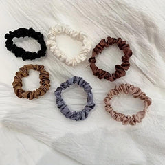 6pcs Coffee Colored Large Scrunchie Hair Tie Solid Hair Tie