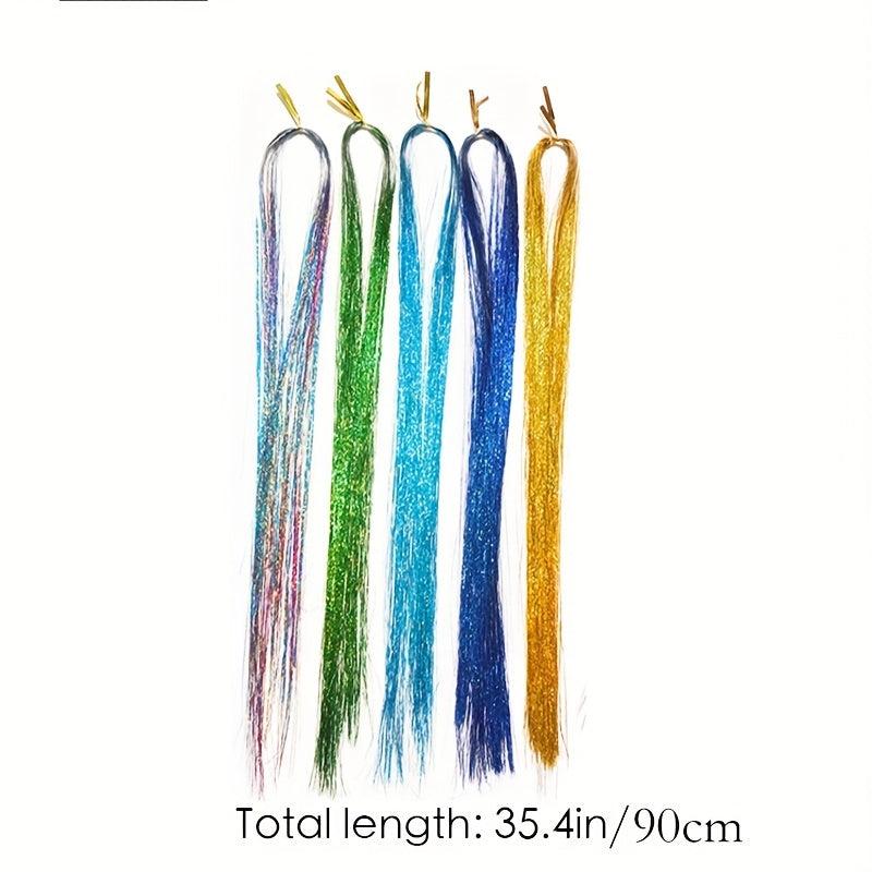 Weaving Hair Rope Flash Hair Extension Strip Laser Silk Colorful Wire