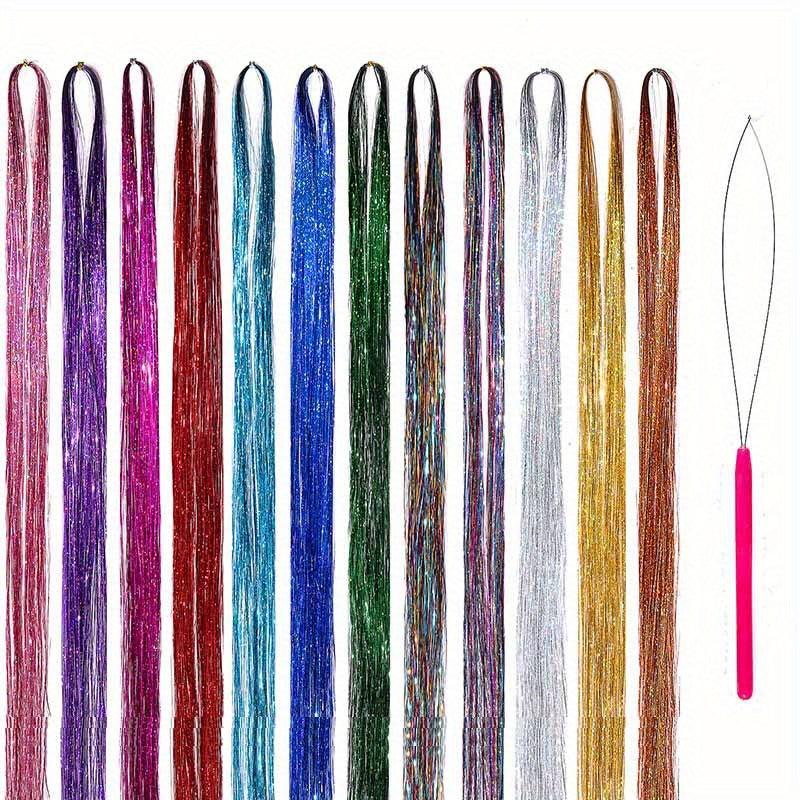 Weaving Hair Rope Flash Hair Extension Strip Laser Silk Colorful Wire
