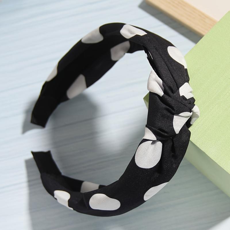 Non Slip Flower Polka Dot Strip Print Wide Hairband
