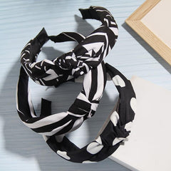 Non Slip Flower Polka Dot Strip Print Wide Hairband