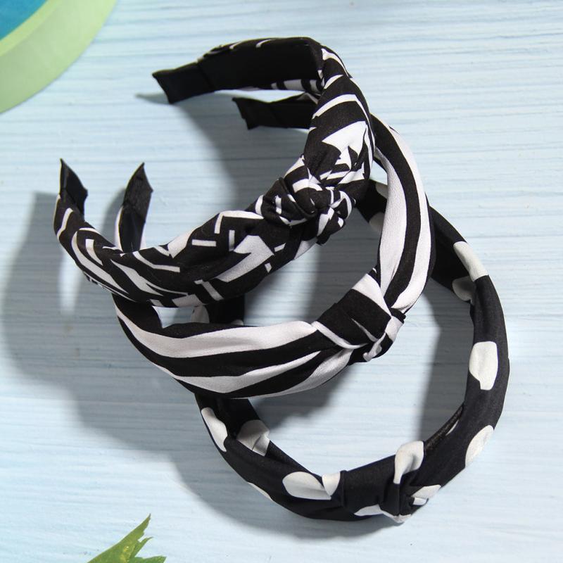 Non Slip Flower Polka Dot Strip Print Wide Hairband